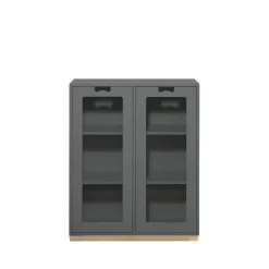 Vitrine Snö E, Storm grey, support en bouleau, dj.42 cm