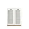 Vitrine Snö E, White, support en chêne, dj.42 cm