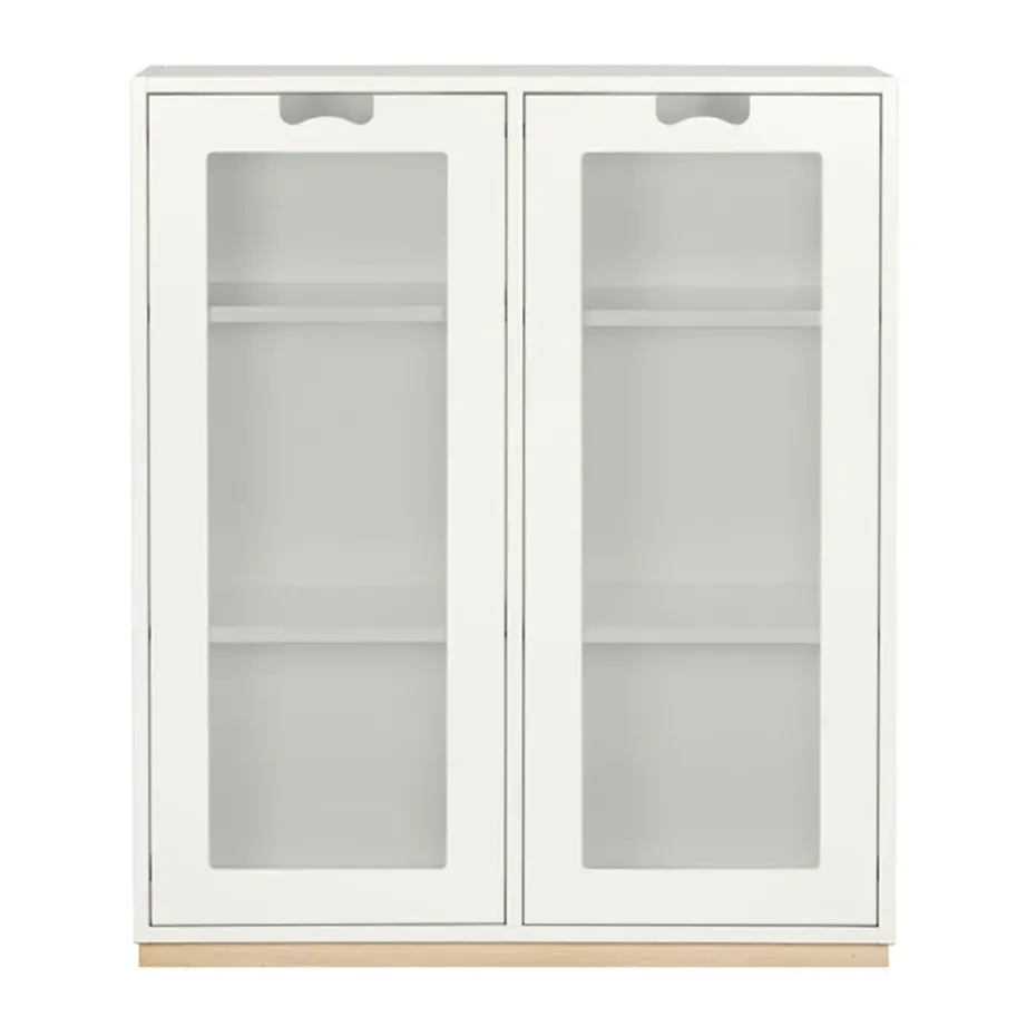 Vitrine Snö E, White,support en bouleau, dj.30 cm