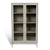 Vitrine Volt 130 cm beige, Détails en acier inoxydable