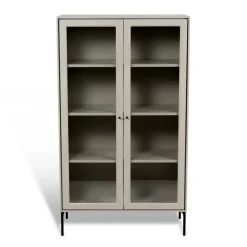 Vitrine Volt 130 cm beige, Détails en noir
